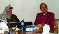 Bishop Shaw with Mr. Yasser Arafat, Chairman of the PLO Executive Committee and President of the Palestinian National Authority.